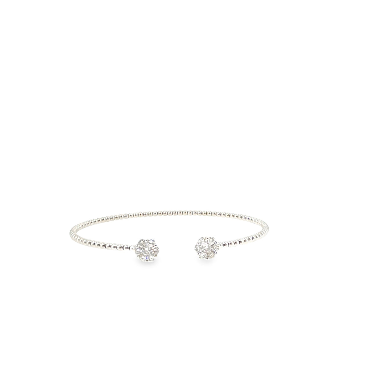 The Frost Bloom Bangle, 0.75ct Diamond, 14K White Gold by Benji Designs, view 2