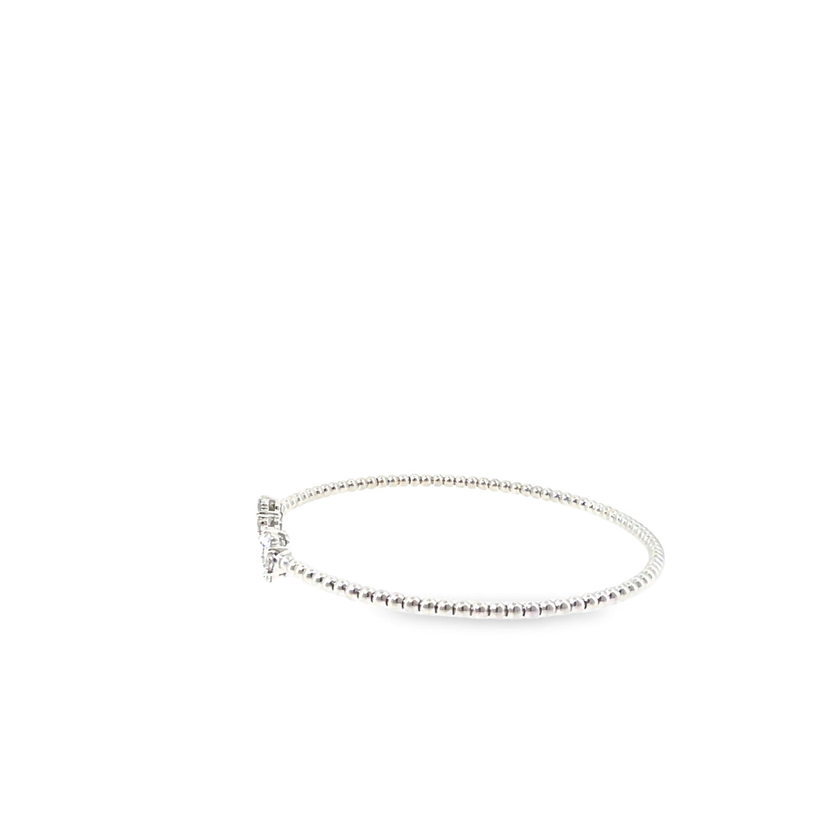 The Frost Bloom Bangle, 0.75ct Diamond, 14K White Gold by Benji Designs, view 3