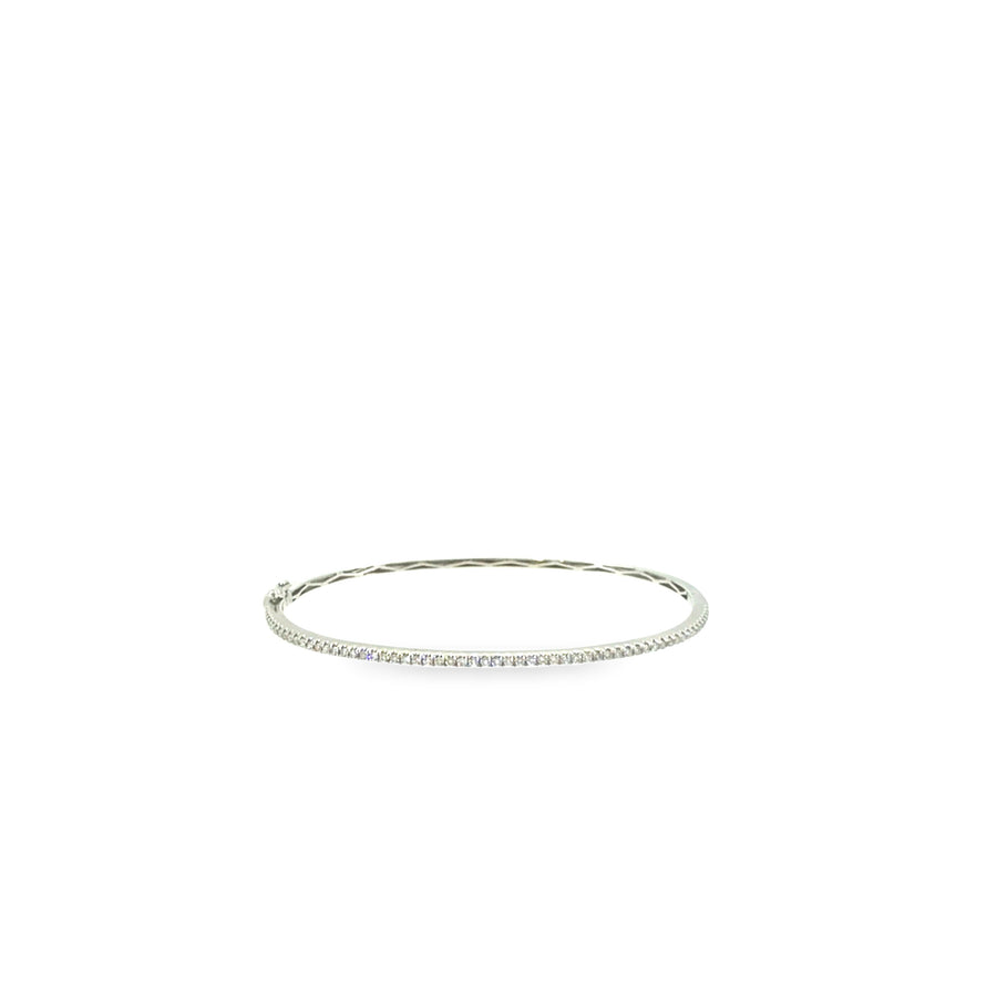 The Polar Twist Bangle, 0.50ct Diamond, 14K White Gold by Benji Designs, view 1