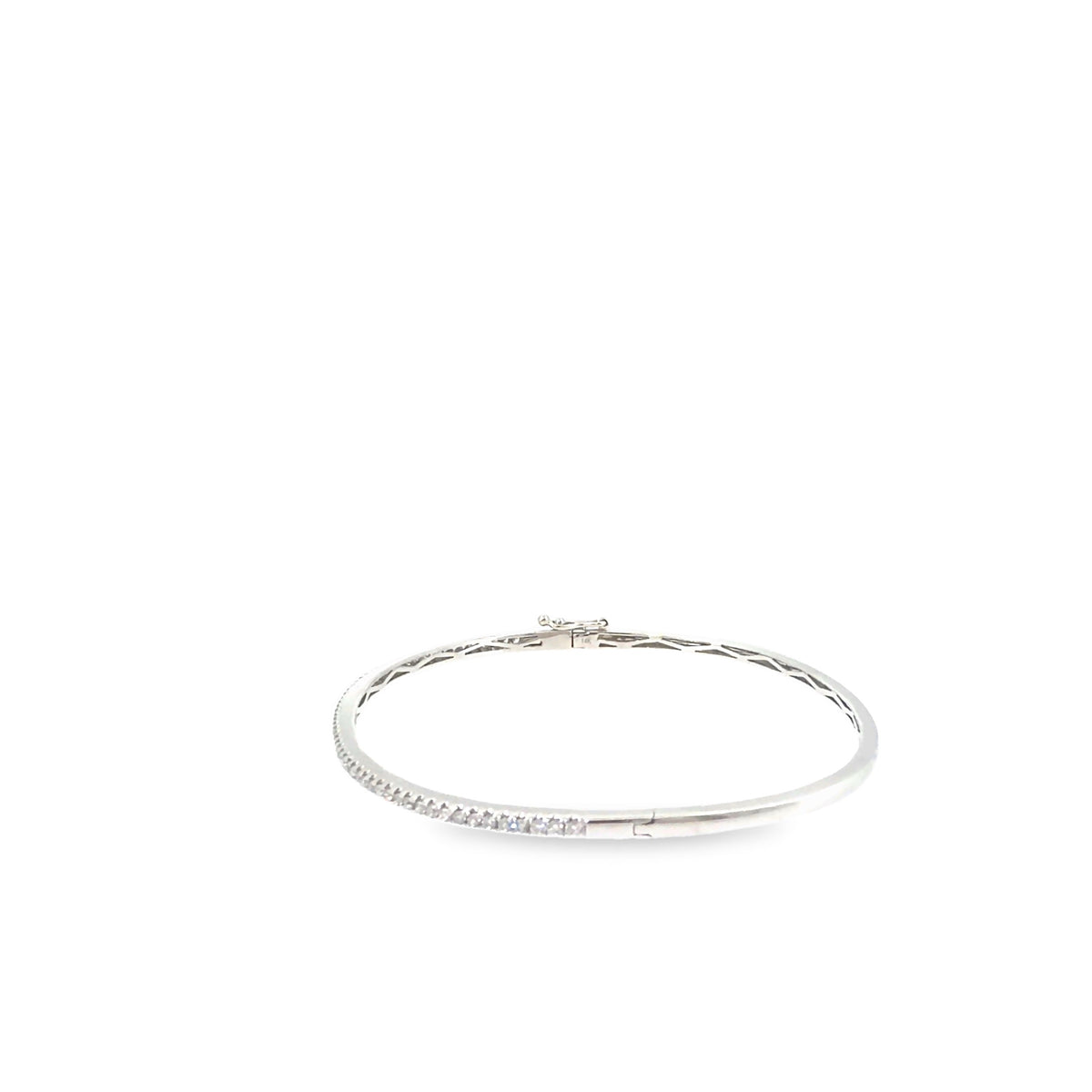 The Polar Twist Bangle, 0.50ct Diamond, 14K White Gold by Benji Designs, view 3