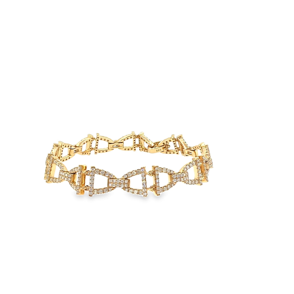 The Golden Prism Bracelet, 3.00 ct Diamond, 14K Yellow Gold by Benji Designs, view 2