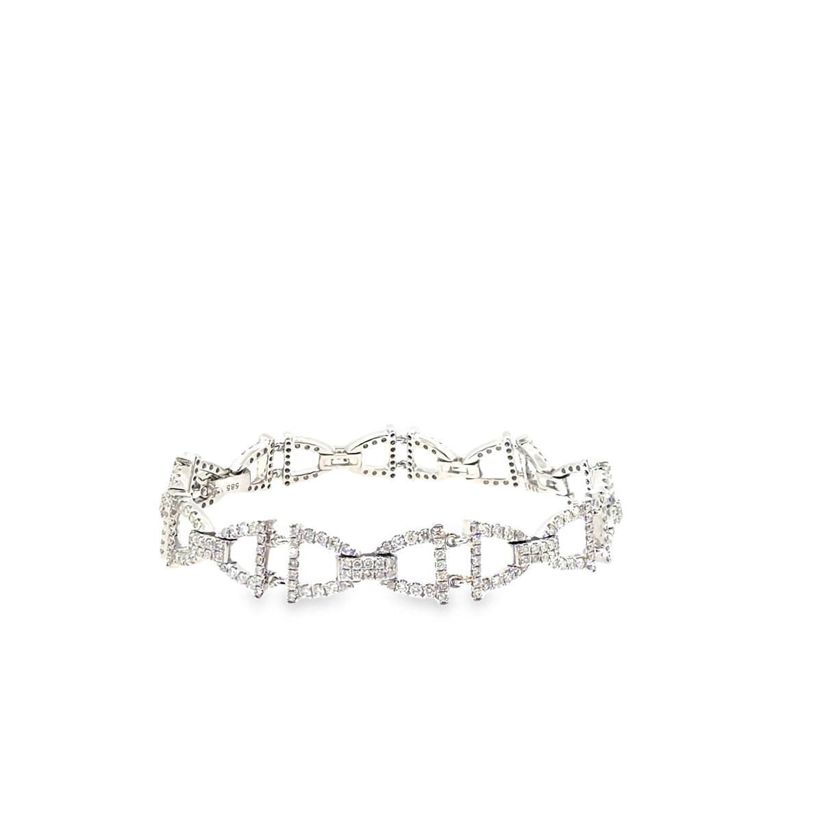 The Prism Link Bracelet, 3.00 ct Diamond, 14K White Gold by Benji Designs, view 2