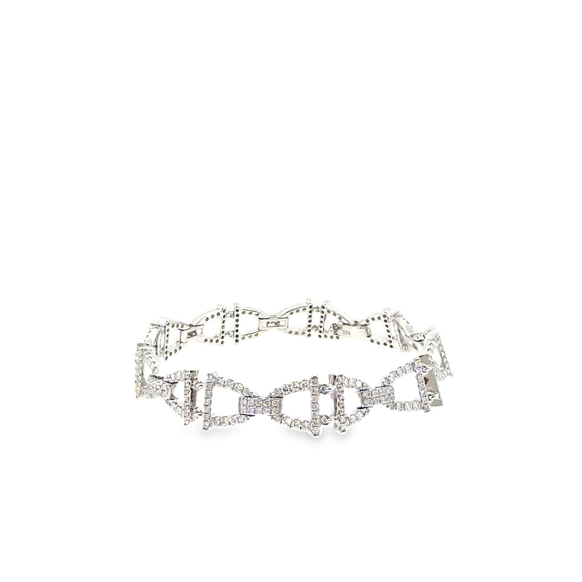 The Prism Link Bracelet, 3.00 ct Diamond, 14K White Gold by Benji Designs, view 3