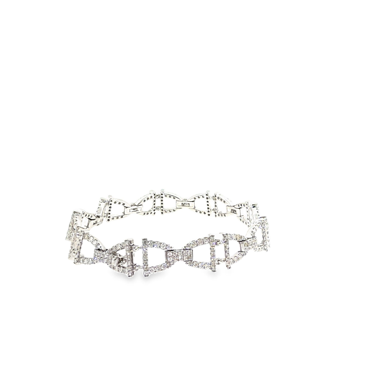 The Prism Link Bracelet, 3.00 ct Diamond, 14K White Gold by Benji Designs, view 5