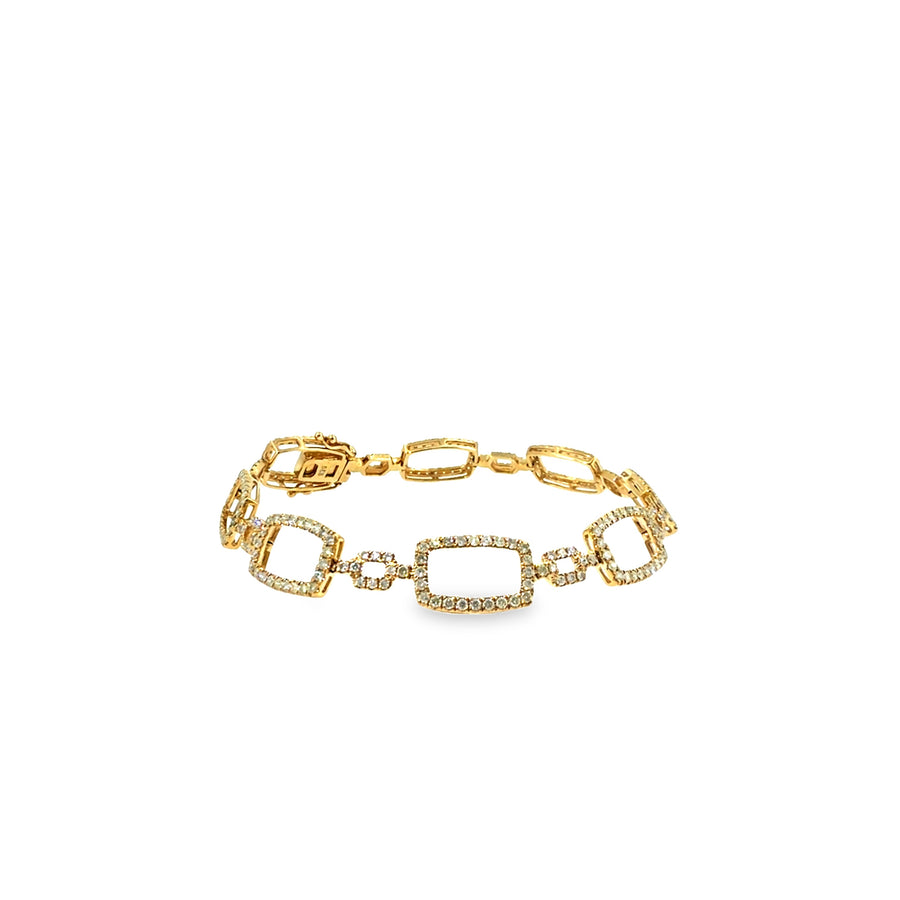 The Golden Frame Bracelet, 2.50 ct Diamond, 14K Yellow Gold by Benji Designs, view 1