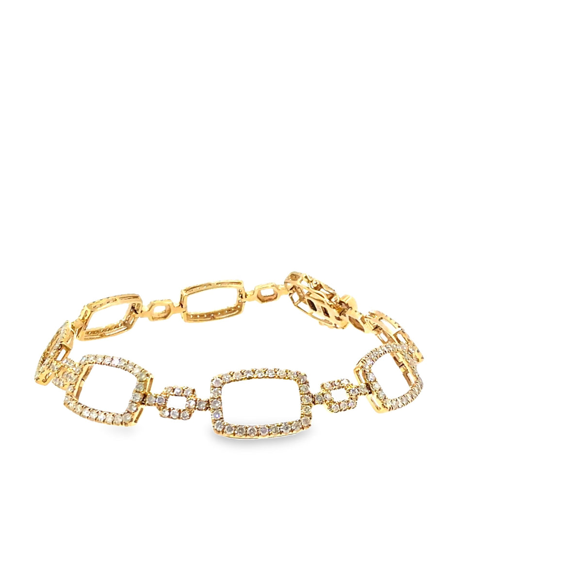 The Golden Frame Bracelet, 2.50 ct Diamond, 14K Yellow Gold by Benji Designs, view 3