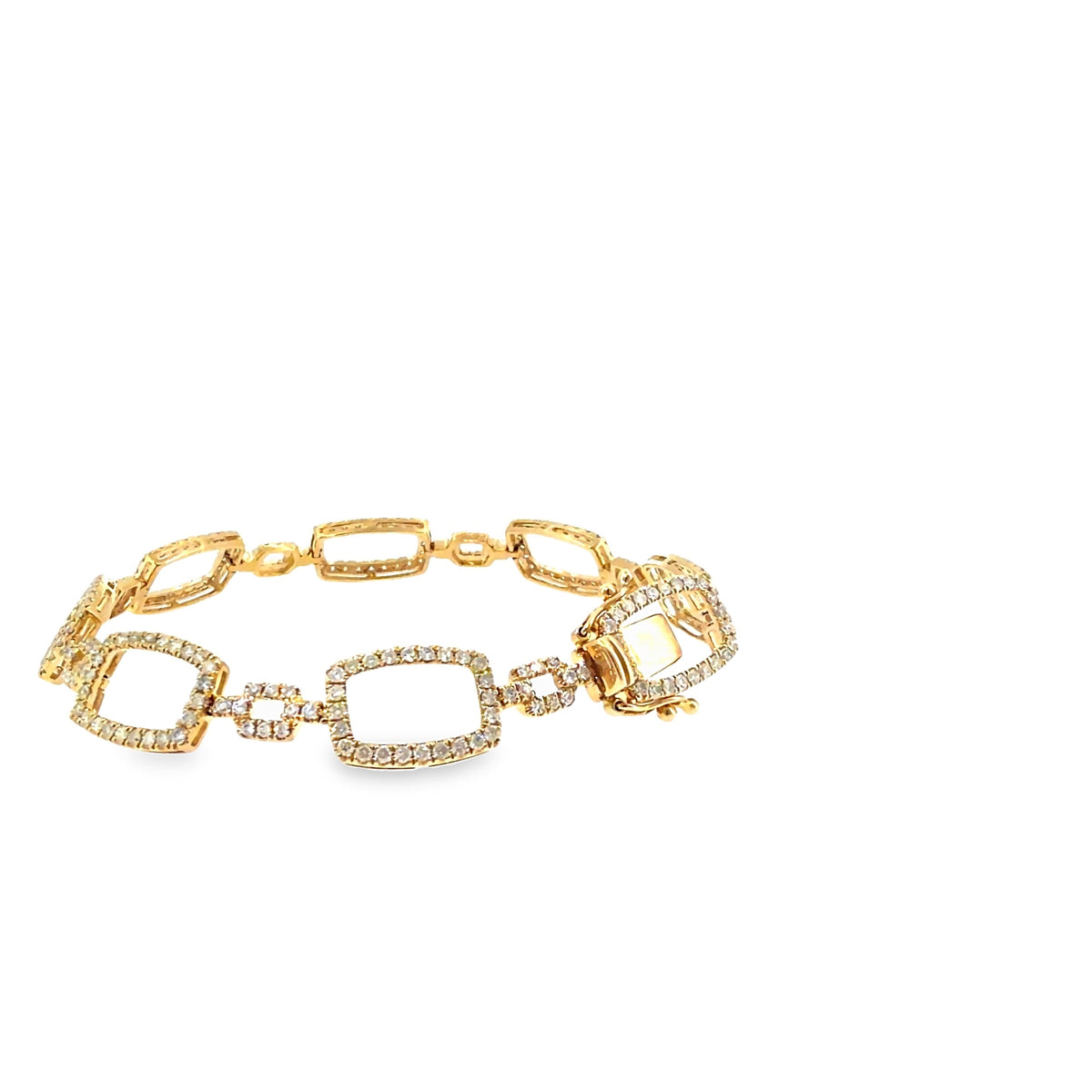 The Golden Frame Bracelet, 2.50 ct Diamond, 14K Yellow Gold by Benji Designs, view 4