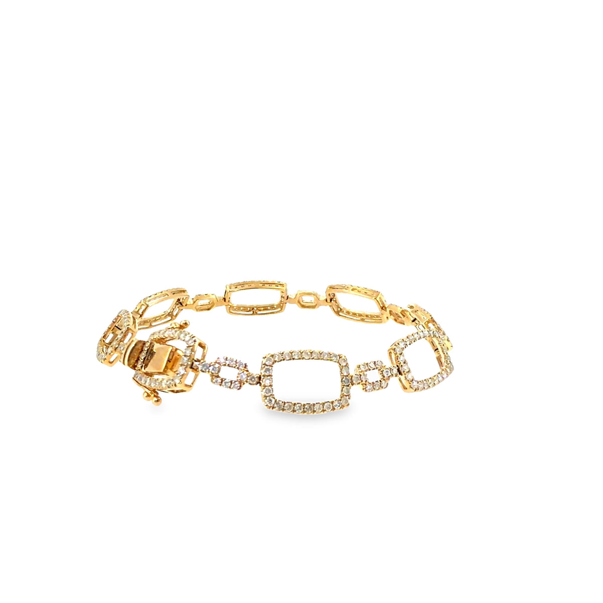 The Golden Frame Bracelet, 2.50 ct Diamond, 14K Yellow Gold by Benji Designs, view 5