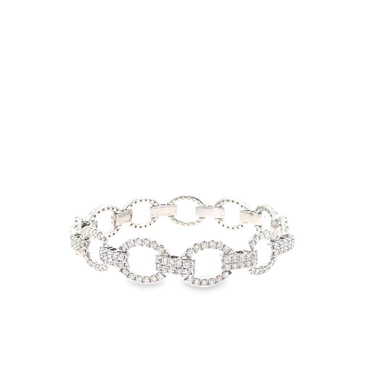 The Orbit Link Bracelet, 5.00 ct Diamond, 14K White Gold by Benji Designs, view 2
