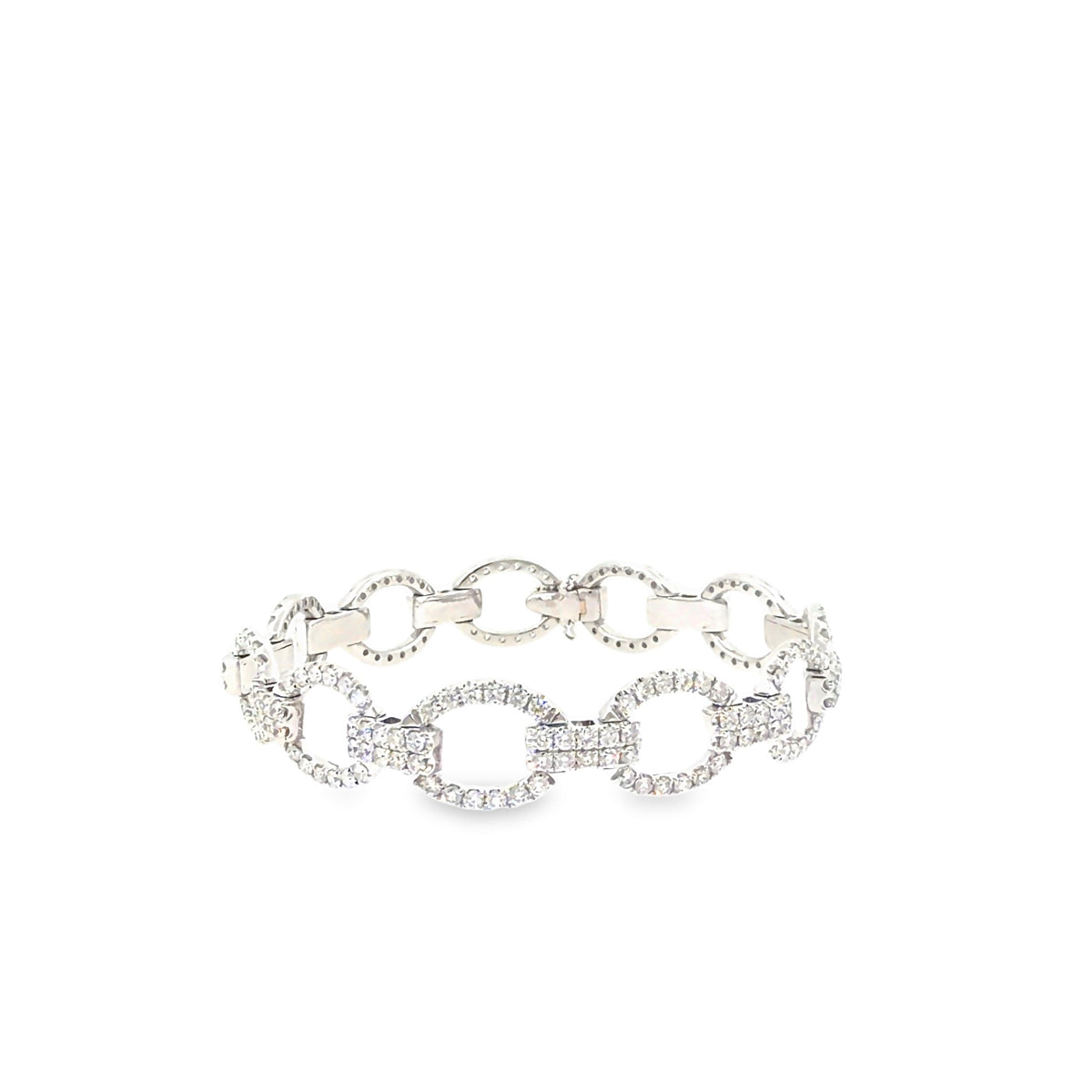 The Orbit Link Bracelet, 5.00 ct Diamond, 14K White Gold by Benji Designs, view 3