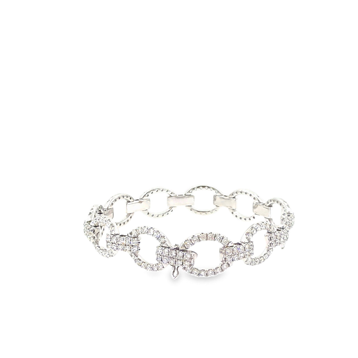The Orbit Link Bracelet, 5.00 ct Diamond, 14K White Gold by Benji Designs, view 5