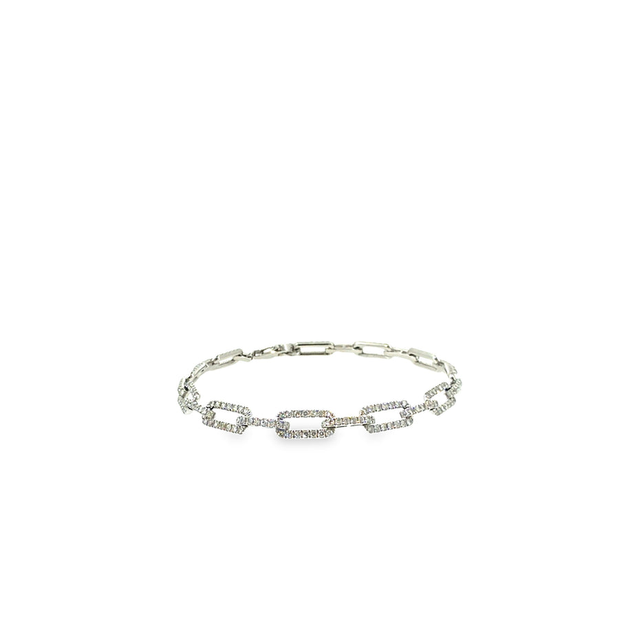 The Frost Link Bracelet, 2.25 ct Diamond, 14K White Gold by Benji Designs, view 1