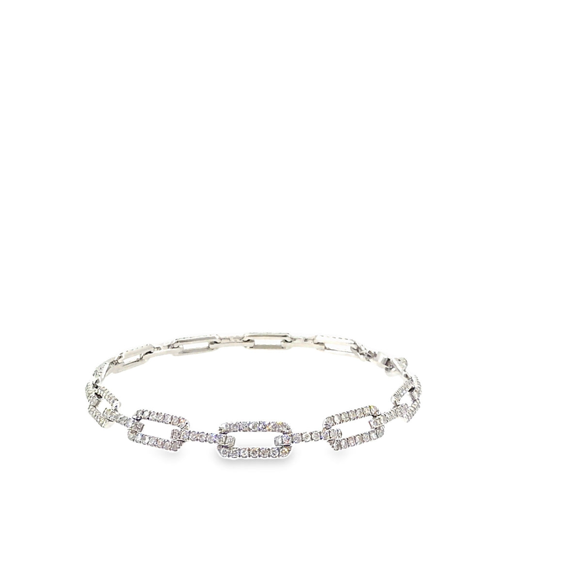 The Frost Link Bracelet, 2.25 ct Diamond, 14K White Gold by Benji Designs, view 3
