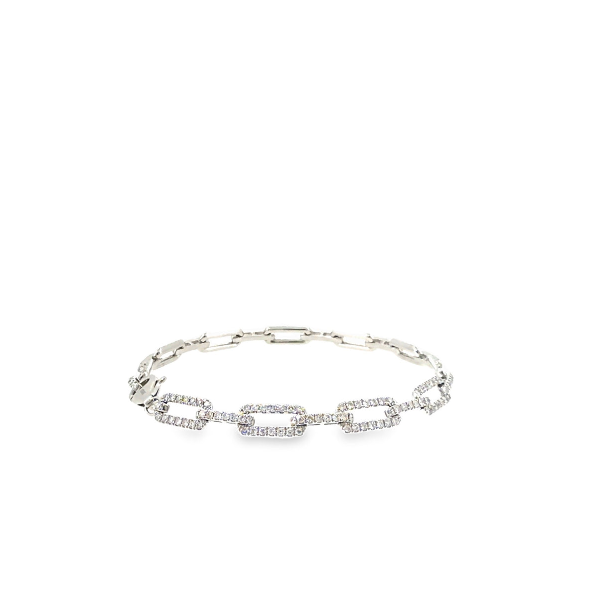 The Frost Link Bracelet, 2.25 ct Diamond, 14K White Gold by Benji Designs, view 5