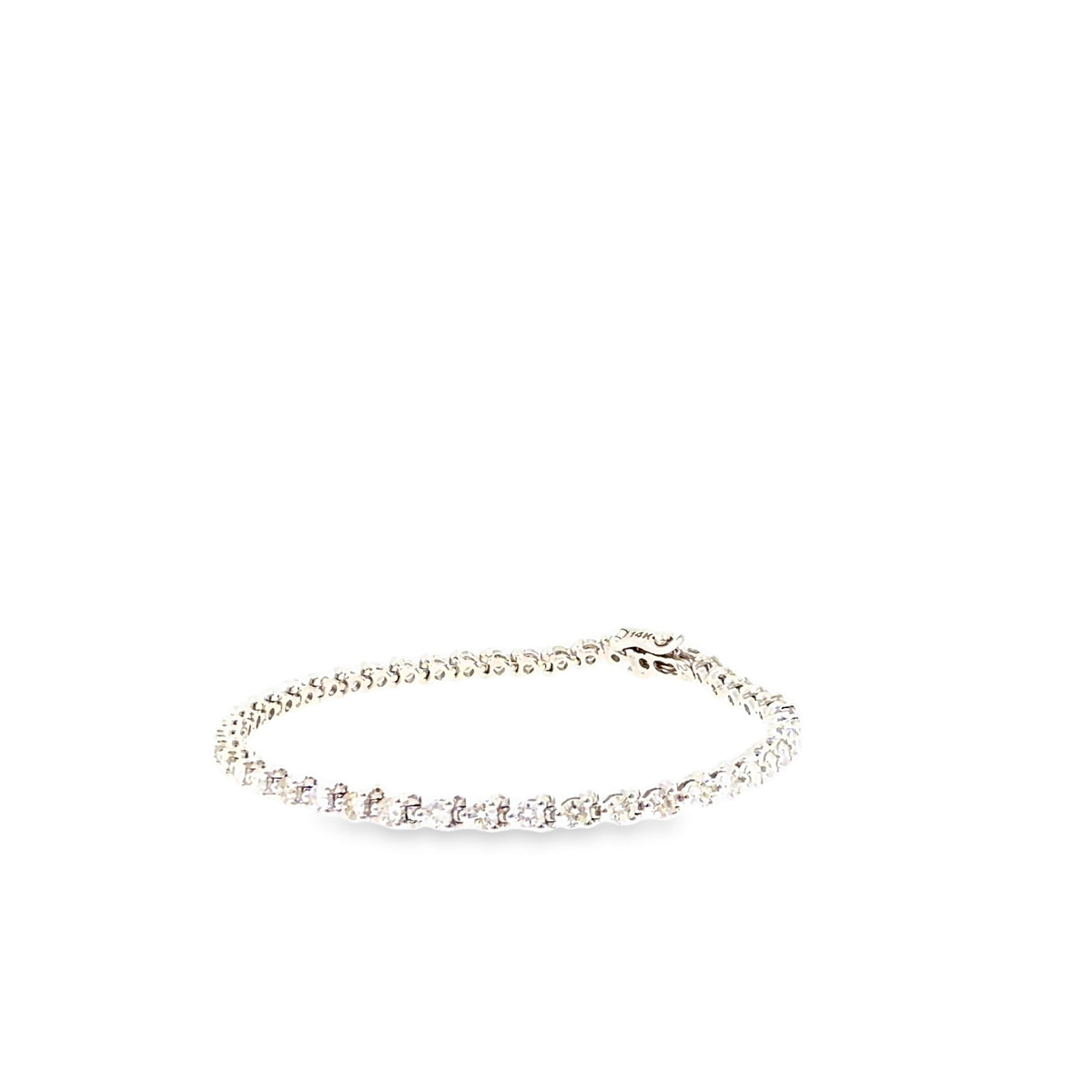 The Ice Ribbon Tennis Bracelet, 3.00ct Diamond, 14K White Gold by Benji Designs, view 3