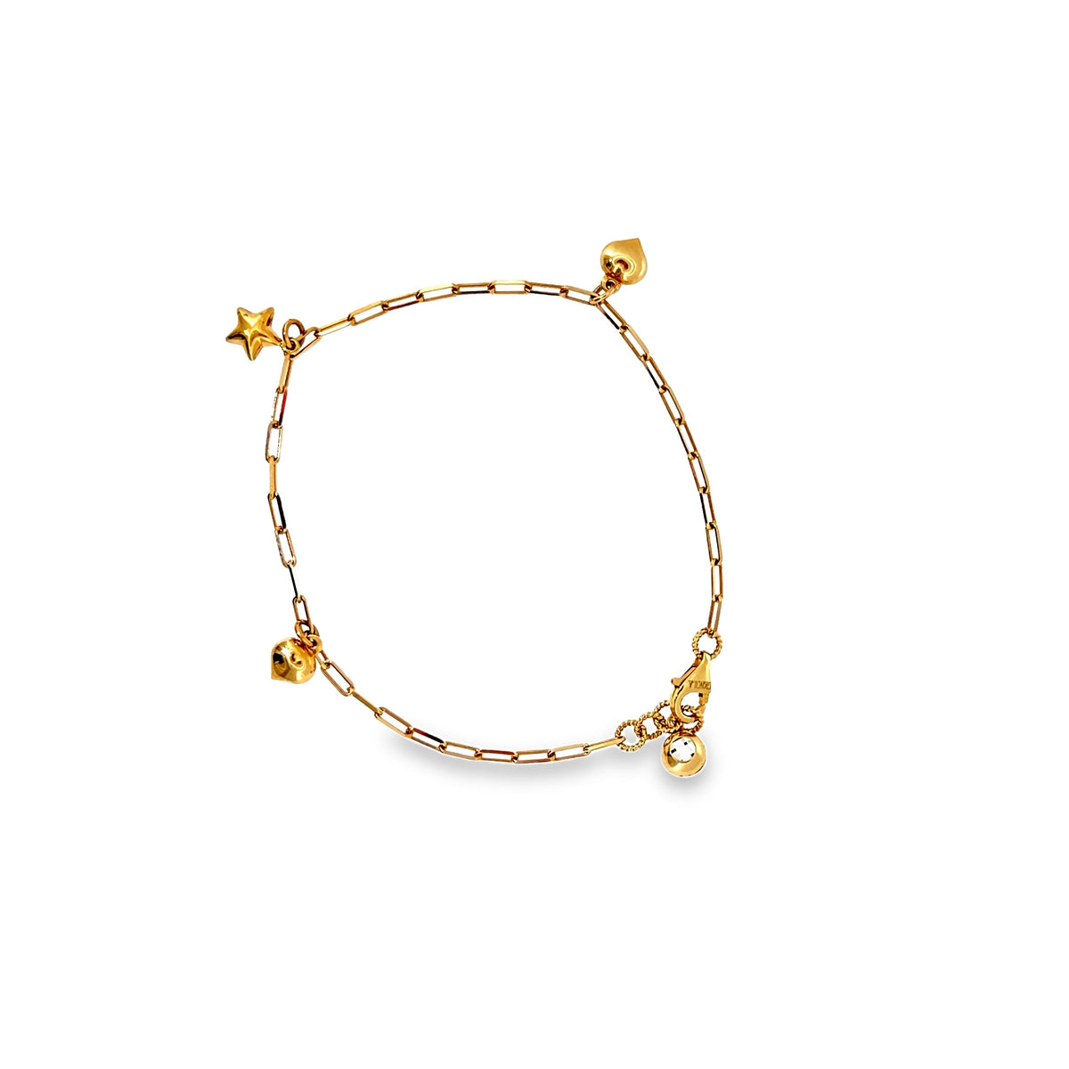 The Lucky Star Charm Bracelet, 14K Yellow Gold by Benji Designs, view 2