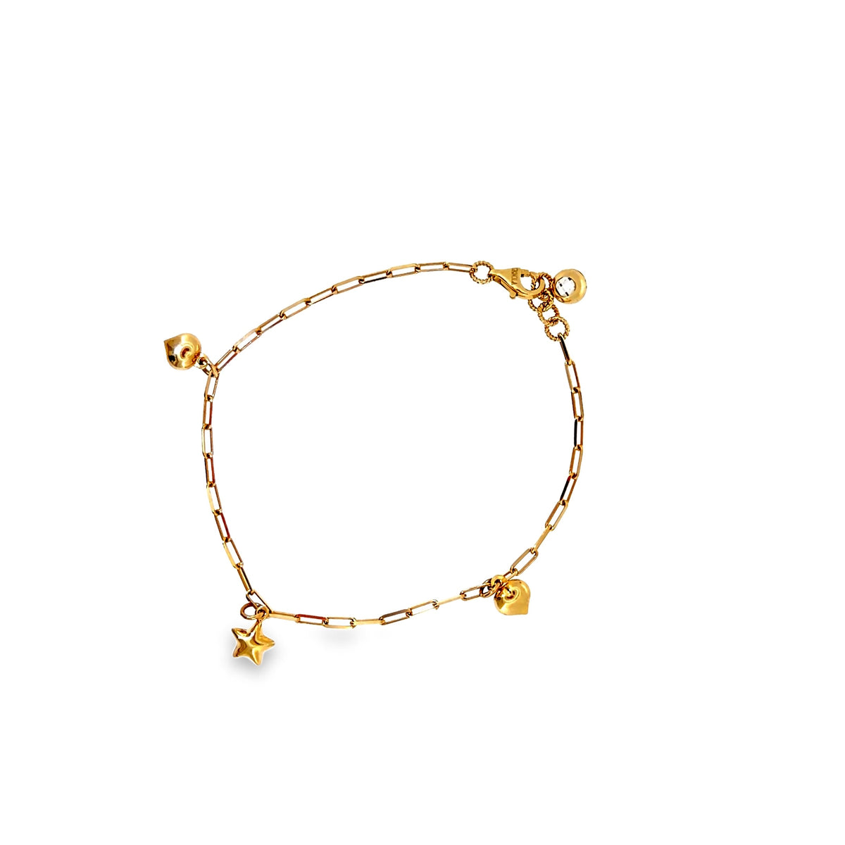 The Lucky Star Charm Bracelet, 14K Yellow Gold by Benji Designs, view 5