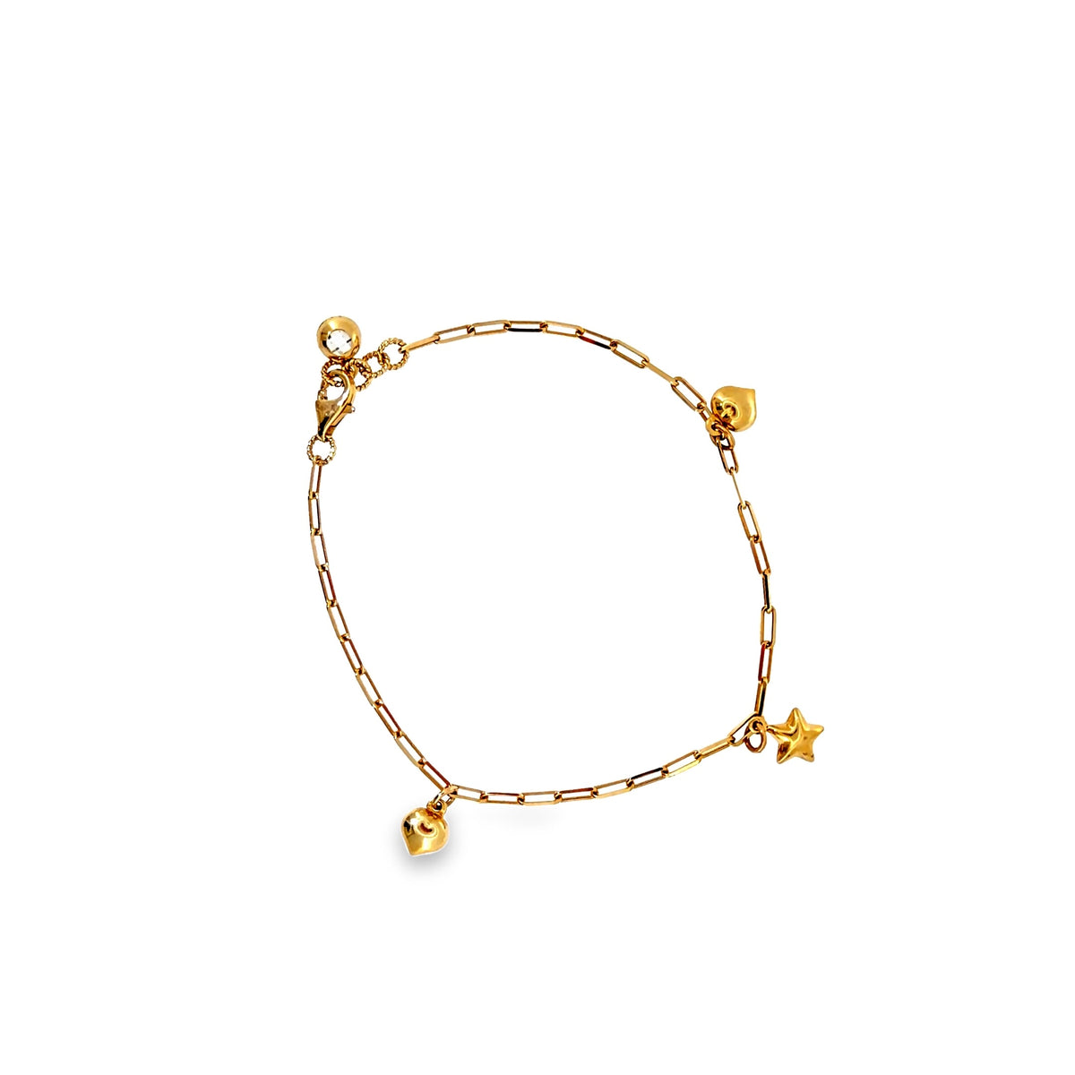 The Lucky Star Charm Bracelet, 14K Yellow Gold by Benji Designs, view 4