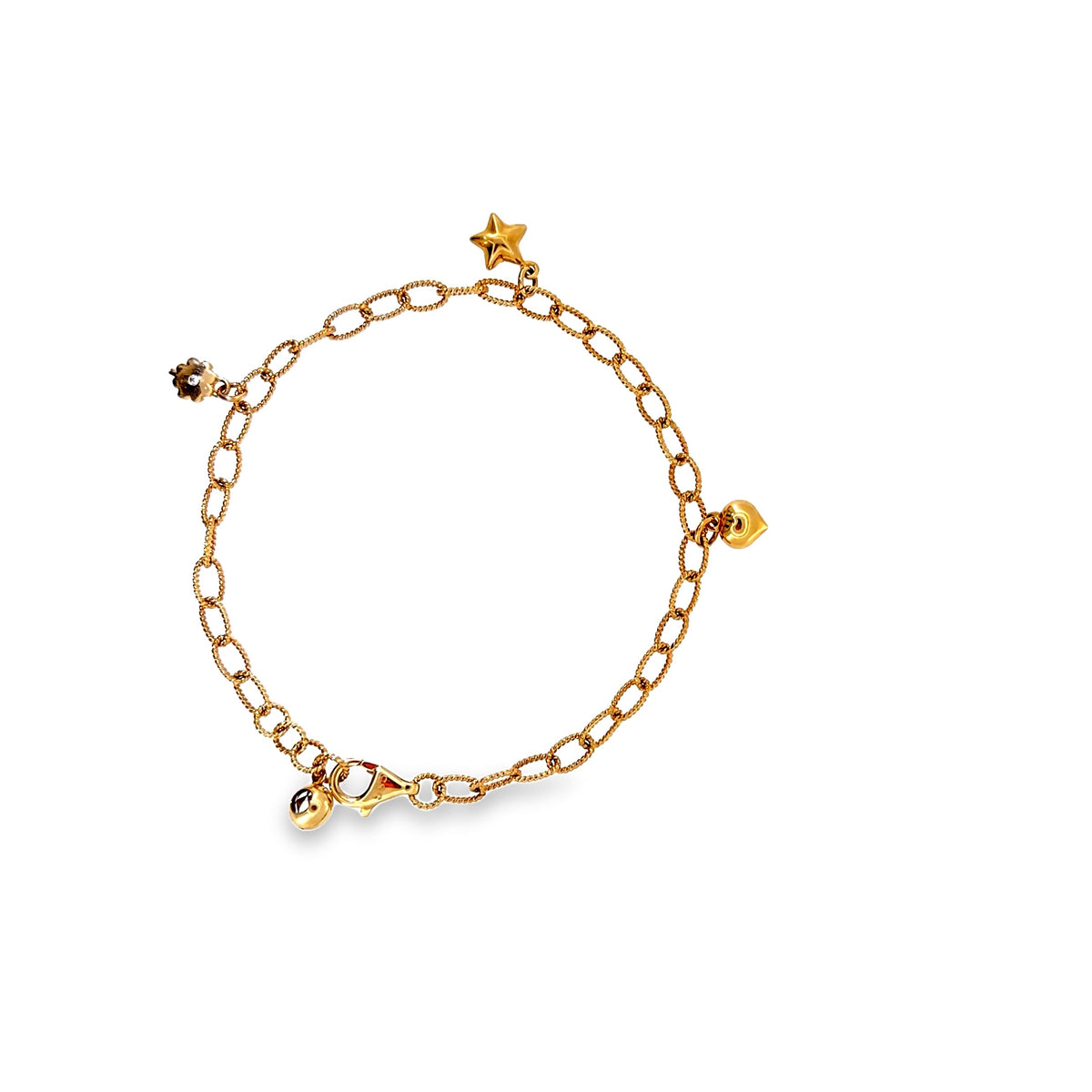 The Wishing Star Charm Bracelet, 14K Yellow Gold by Benji Designs, view 2