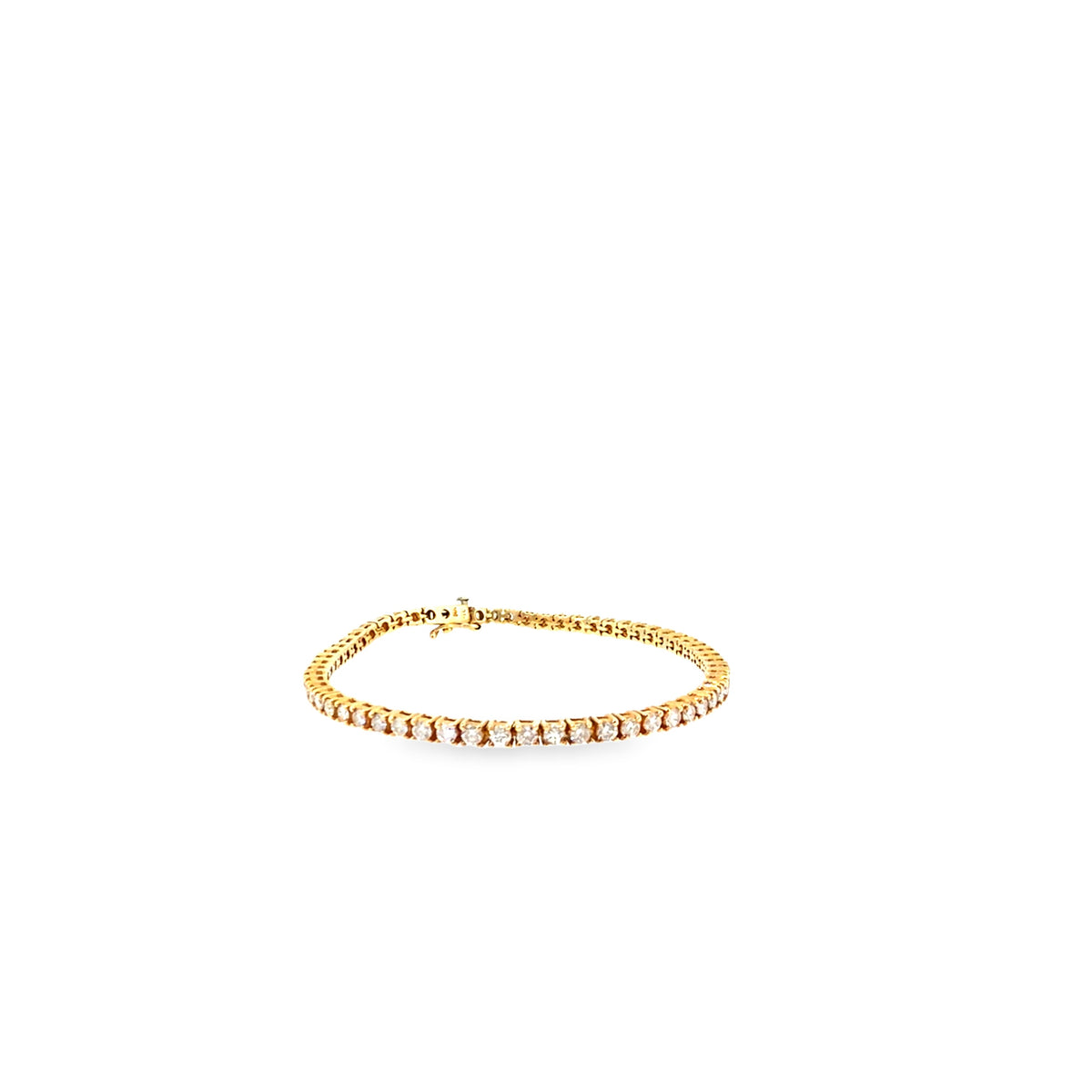 The Golden Riviera Tennis Bracelet, 3.00ct Diamond, 14K Yellow Gold by Benji Designs, view 1