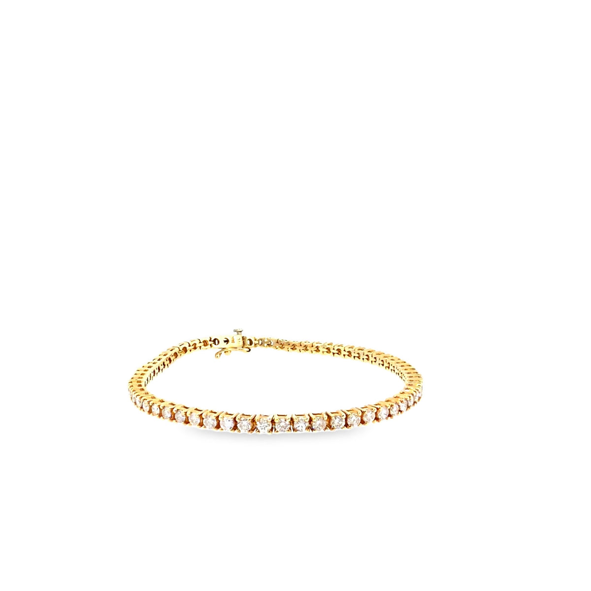 The Golden Riviera Tennis Bracelet, 3.00ct Diamond, 14K Yellow Gold by Benji Designs, view 2