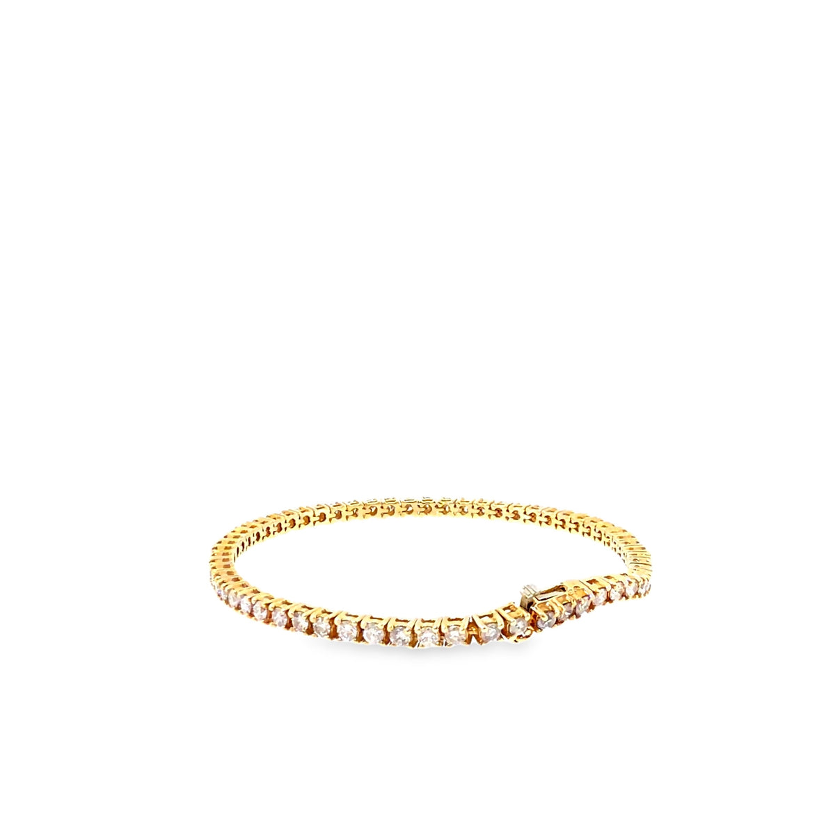 The Golden Riviera Tennis Bracelet, 3.00ct Diamond, 14K Yellow Gold by Benji Designs, view 4