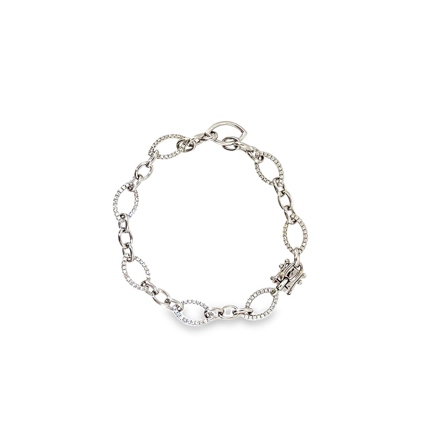 The Moonlink Bracelet, 1.05ct Diamond, 14K White Gold by Benji Designs, view 1