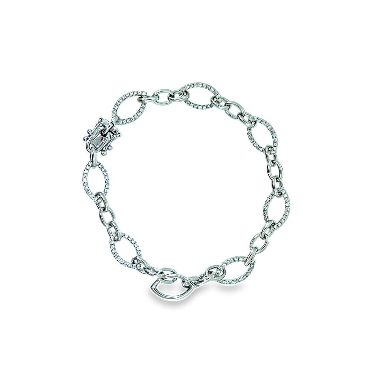 The Moonlink Bracelet, 1.05ct Diamond, 14K White Gold by Benji Designs, view 4