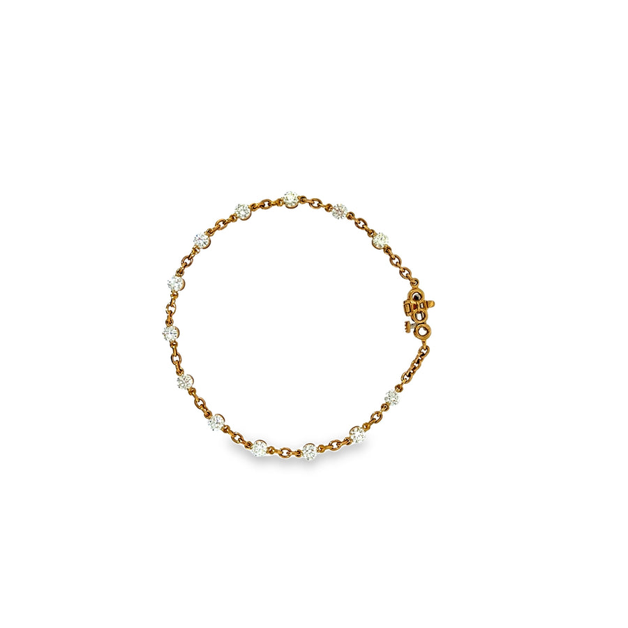 The Golden Droplet Bracelet, 2.50ct Diamond, 18K Yellow Gold by Benji Designs, view 1