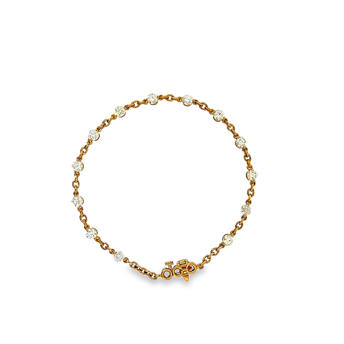 The Golden Droplet Bracelet, 2.50ct Diamond, 18K Yellow Gold by Benji Designs, view 3