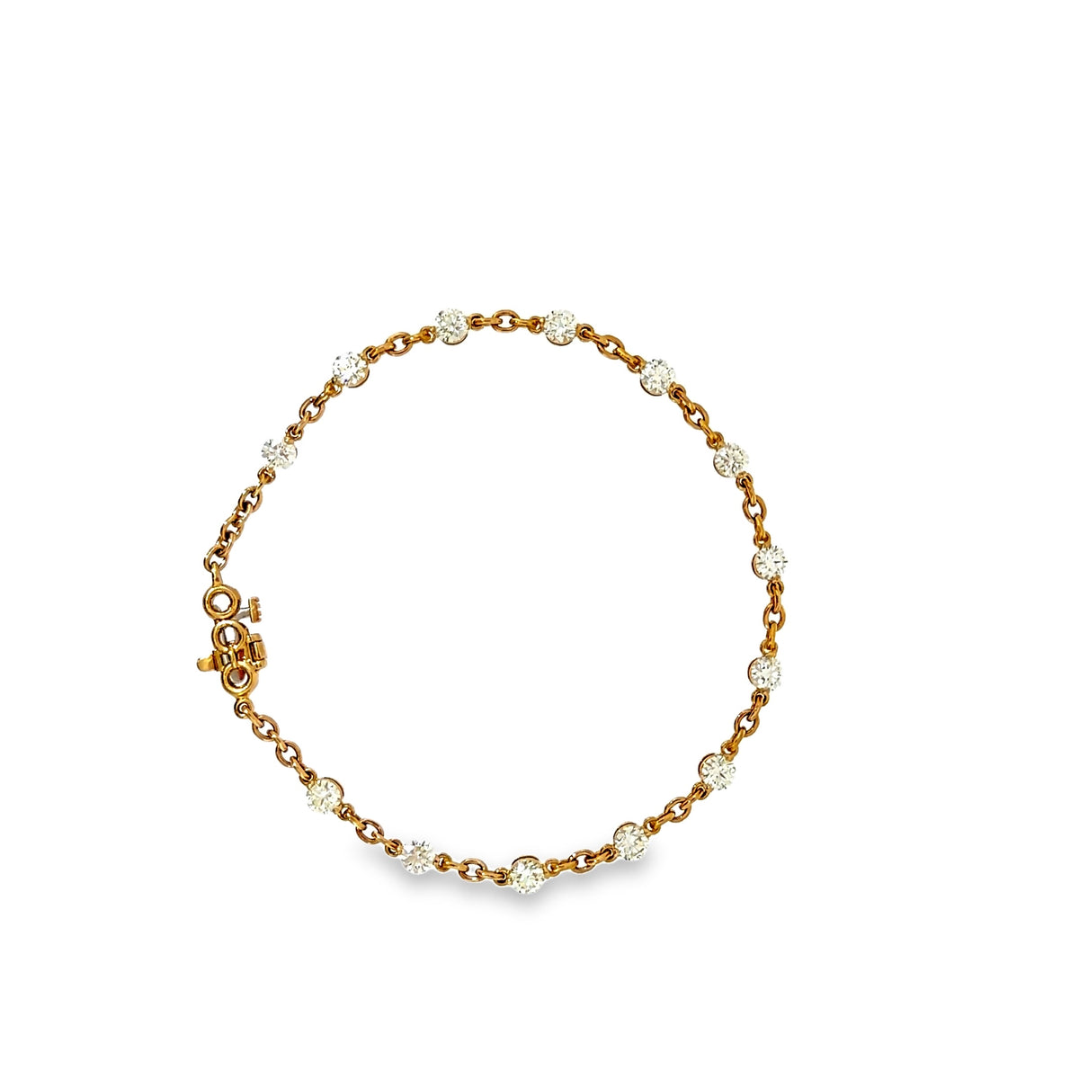 The Golden Droplet Bracelet, 2.50ct Diamond, 18K Yellow Gold by Benji Designs, view 4
