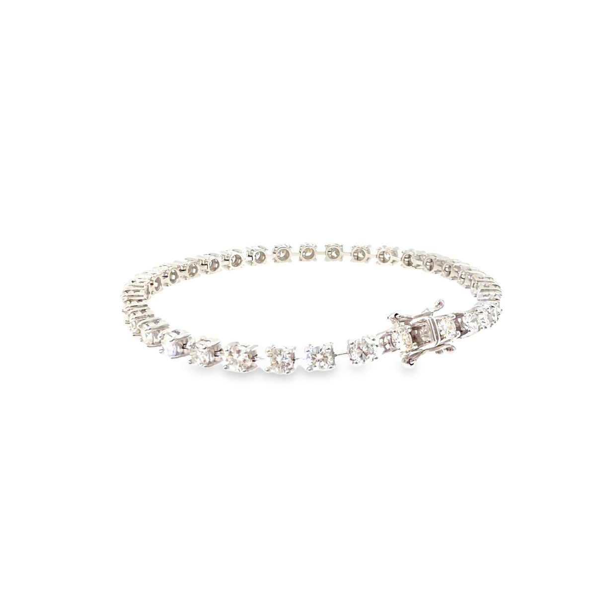 The Icebreaker Tennis Bracelet, 4.00ct Diamond, 14K White Gold by Benji Designs, view 5