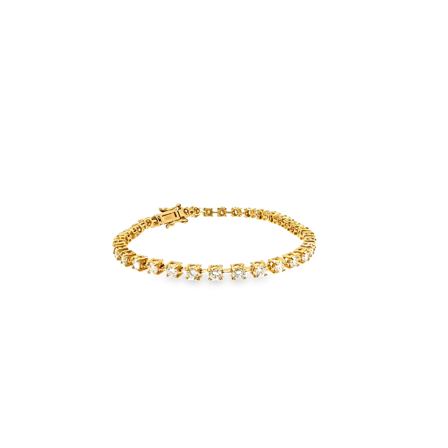 The Gold Standard Tennis Bracelet, 5.00ct Diamond, 14K Yellow Gold by Benji Designs, view 1