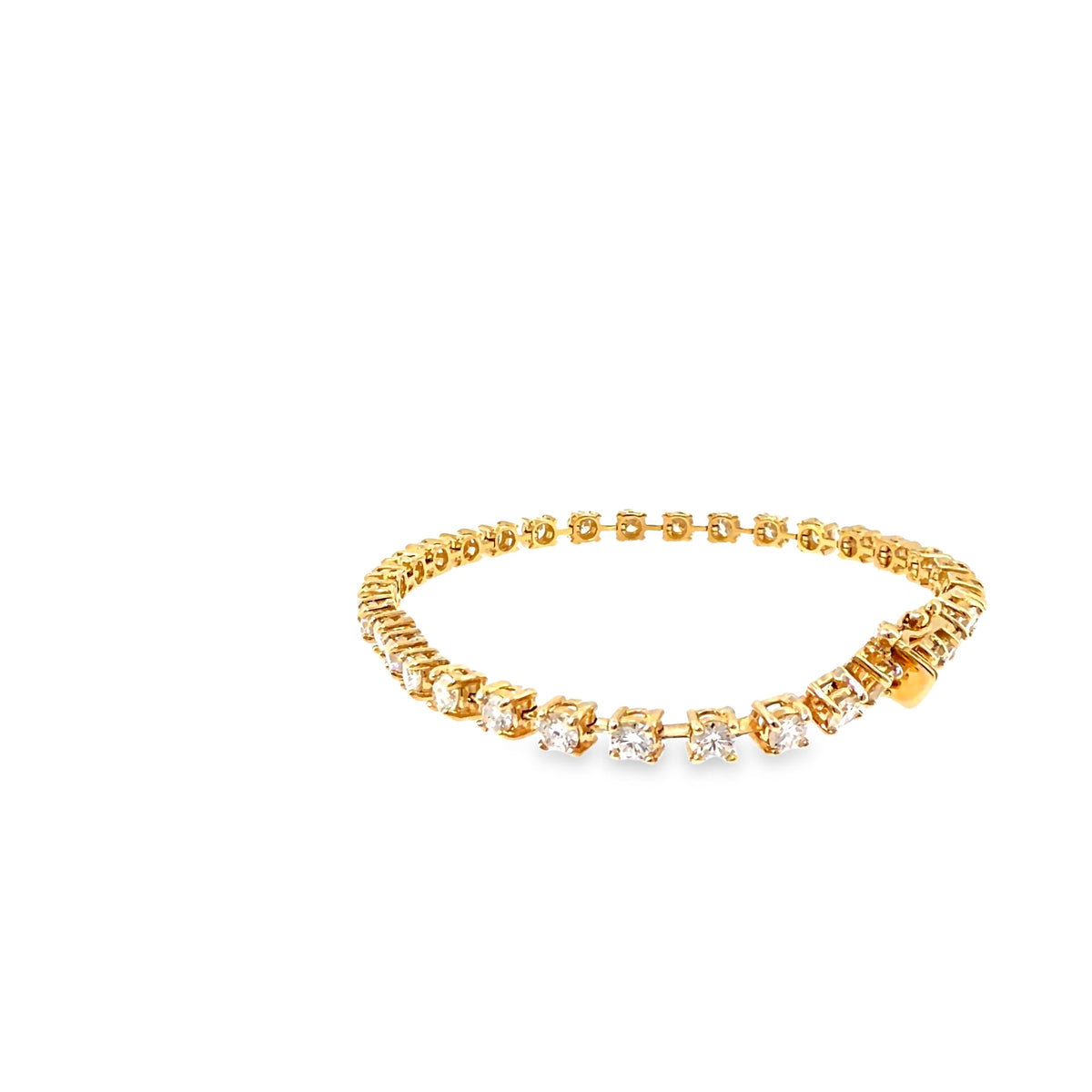 The Gold Standard Tennis Bracelet, 5.00ct Diamond, 14K Yellow Gold by Benji Designs, view 4