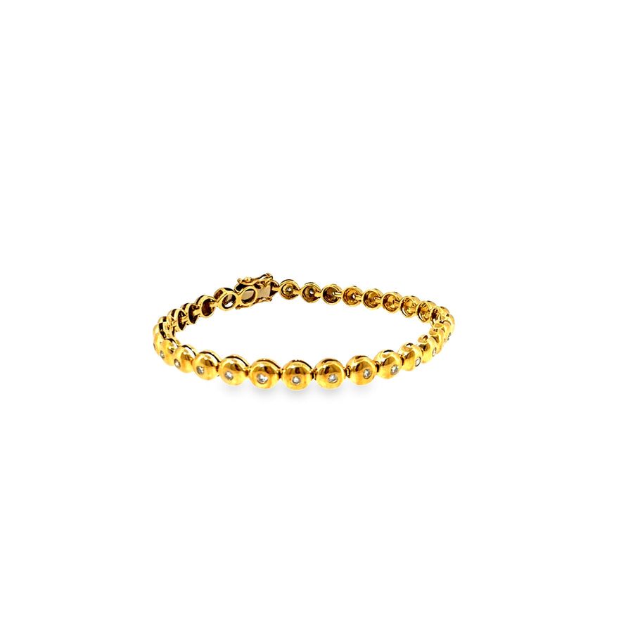 The Golden Bead Tennis Bracelet, 1.25 ct Diamond, 14K Yellow Gold by Benji Designs, view 1