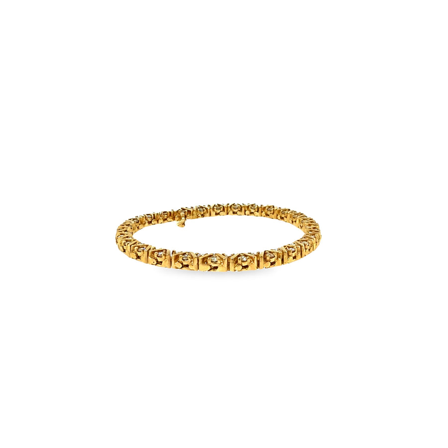 The Golden Ribbon Tennis Bracelet, 2.24 ct Diamond, 14K Yellow Gold by Benji Designs, view 1