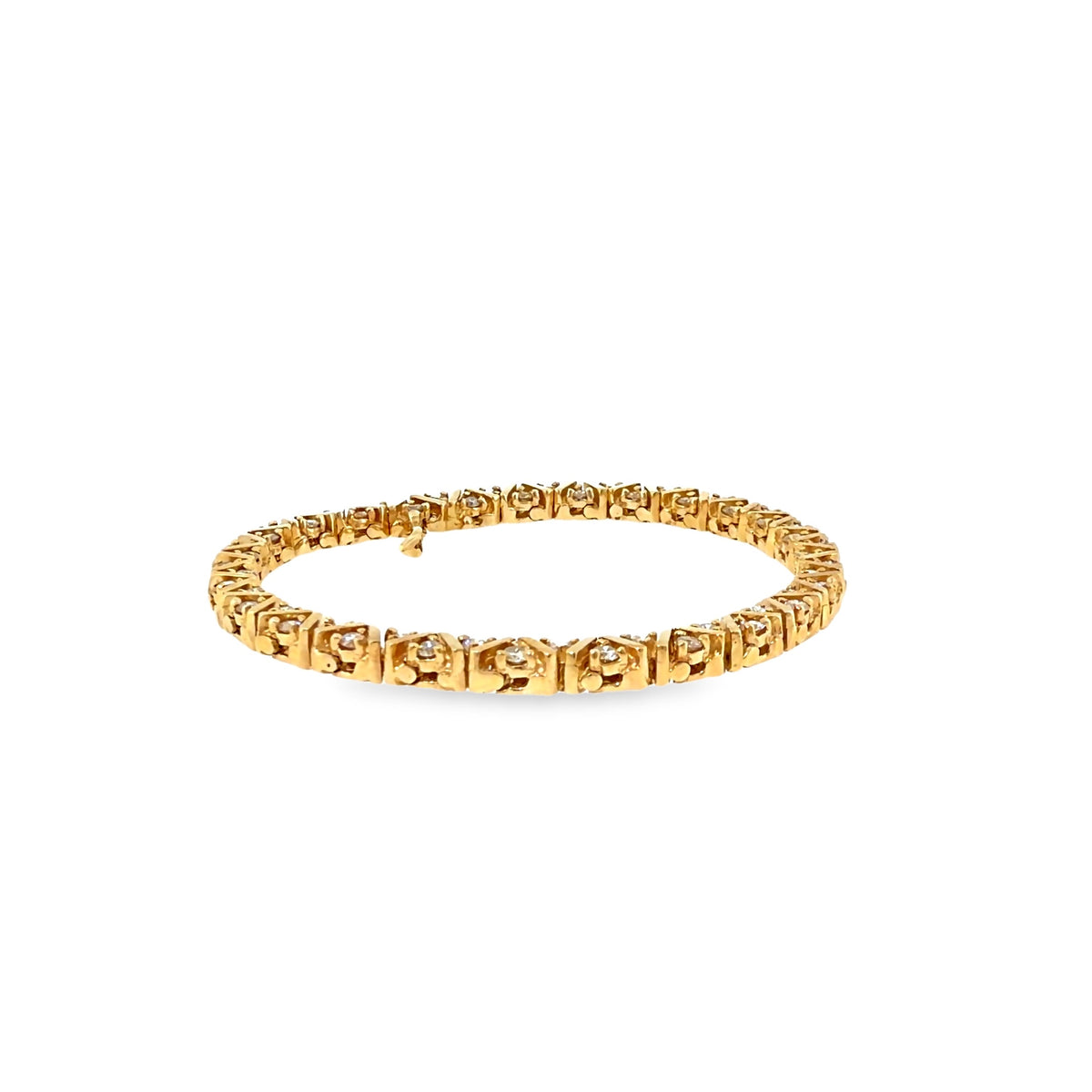 The Golden Ribbon Tennis Bracelet, 2.24 ct Diamond, 14K Yellow Gold by Benji Designs, view 2