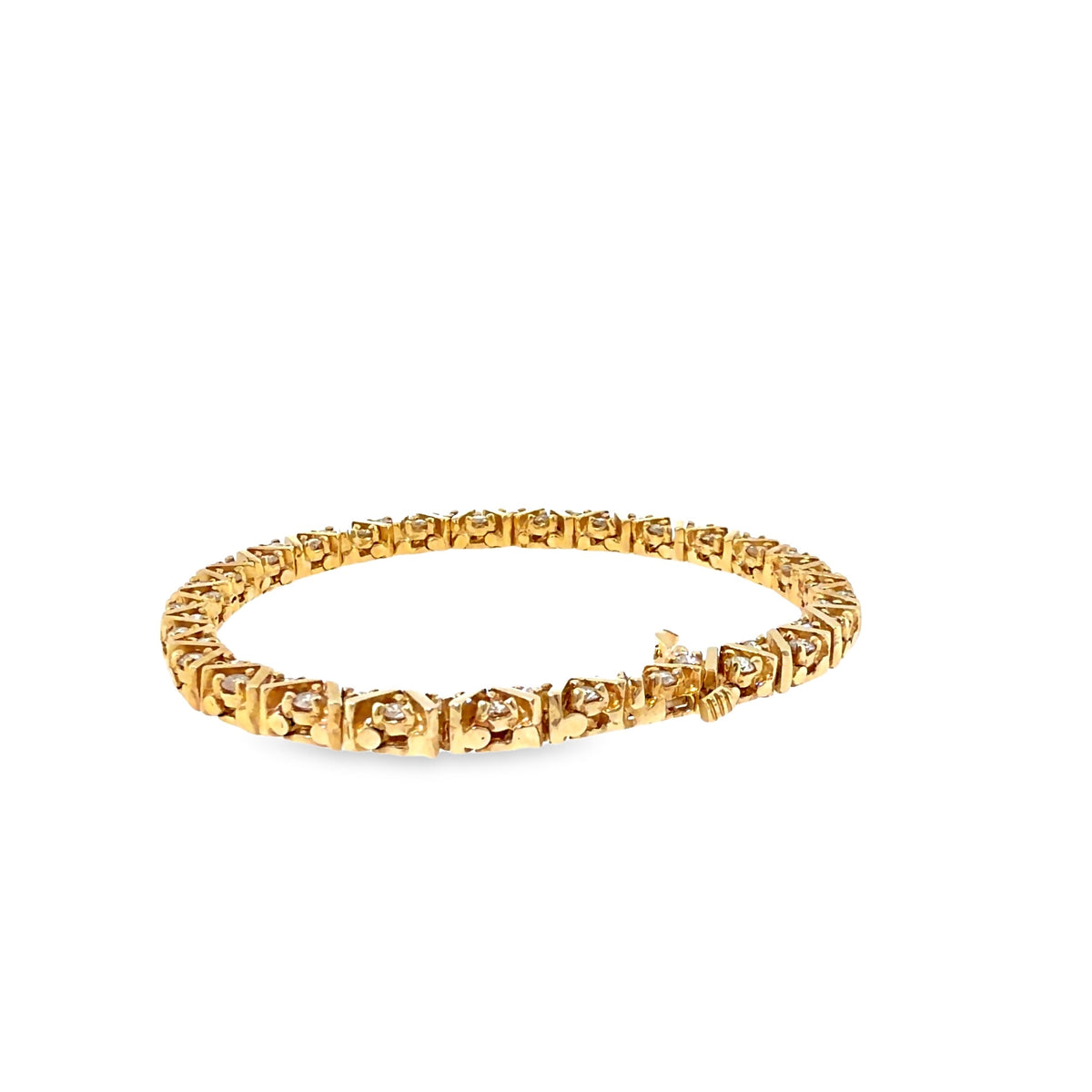 The Golden Ribbon Tennis Bracelet, 2.24 ct Diamond, 14K Yellow Gold by Benji Designs, view 4