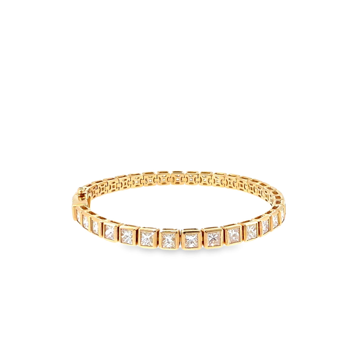 The Princess Row Tennis Bracelet, 6.00 ct Diamond, 14K Yellow Gold by Benji Designs, view 5