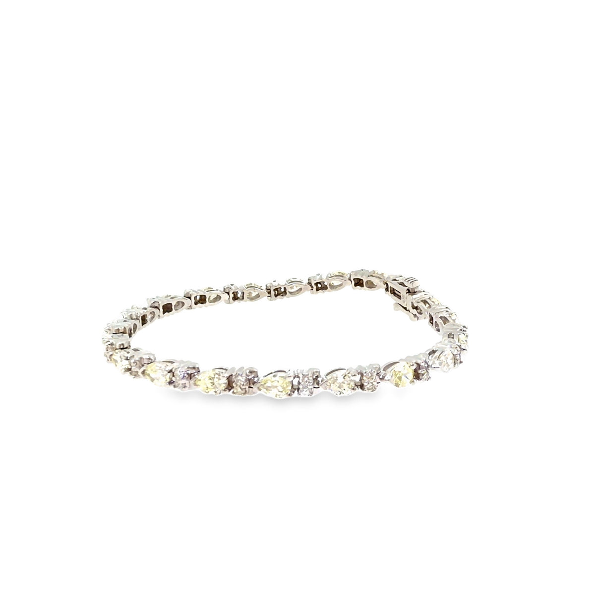 The Ice Cascade Tennis Bracelet, 6.50 ct Diamond, 14K White Gold by Benji Designs, view 3