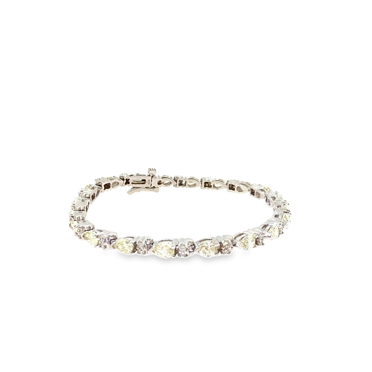 The Ice Cascade Tennis Bracelet, 6.50 ct Diamond, 14K White Gold by Benji Designs, view 2