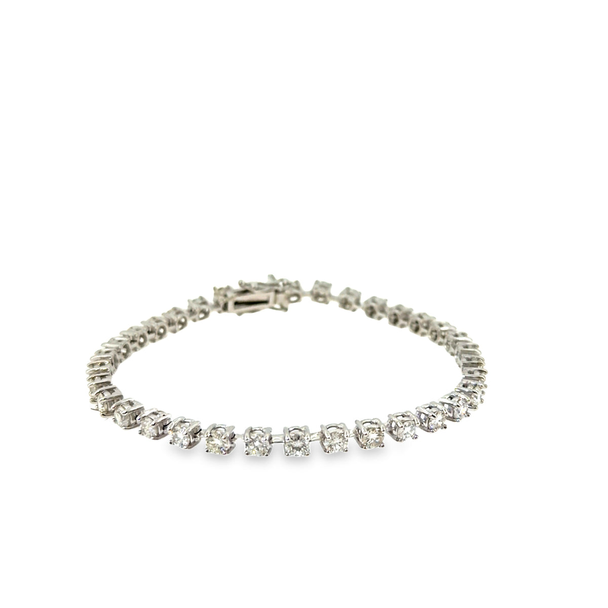 The Icebreaker Tennis Bracelet, 4.00ct Diamond, 14K White Gold by Benji Designs, view 1