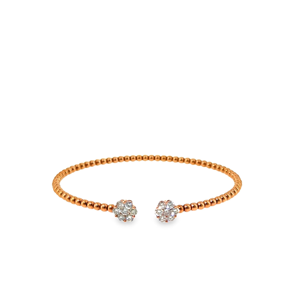The Rose Cluster Bangle, 0.80ct Diamond, 18K Rose Gold by Benji Designs, view 1
