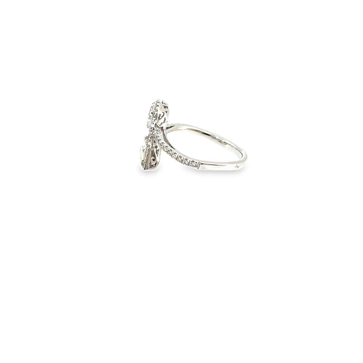 The Twin Tears Ring, 1.20ct Pear Diamond, 18K White Gold by Benji Designs, view 3