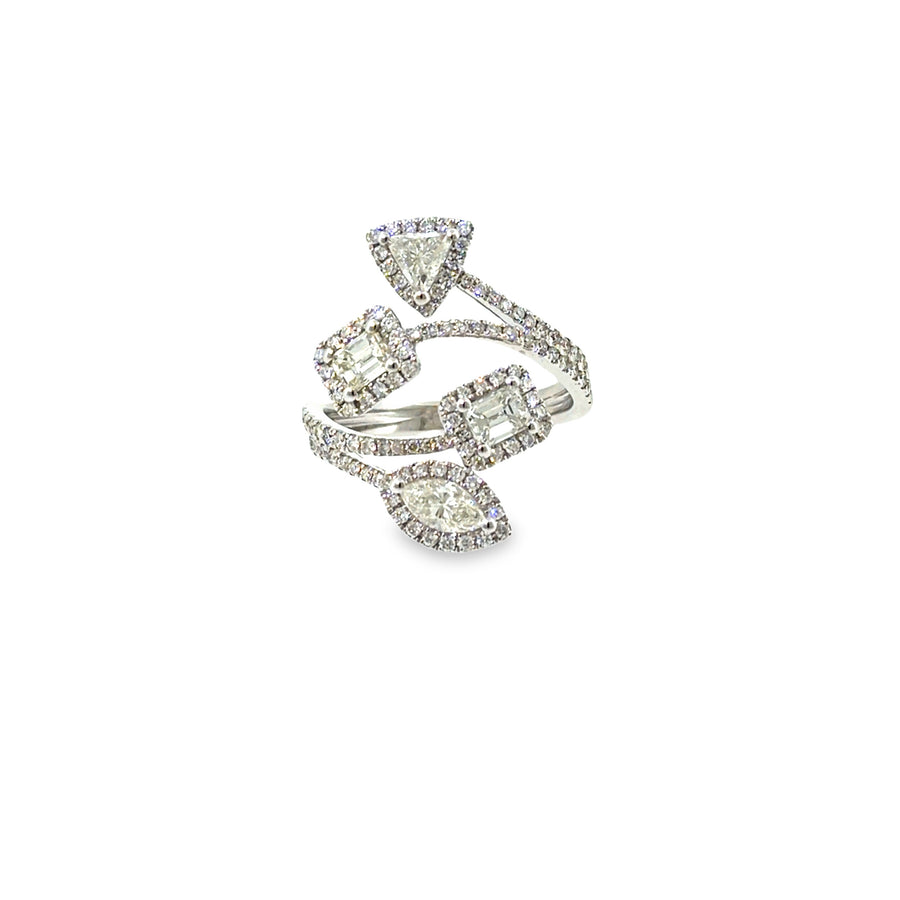 The Grand Mosaic Ring, 1.30ct Diamond, 18K White Gold by Benji Designs, view 1