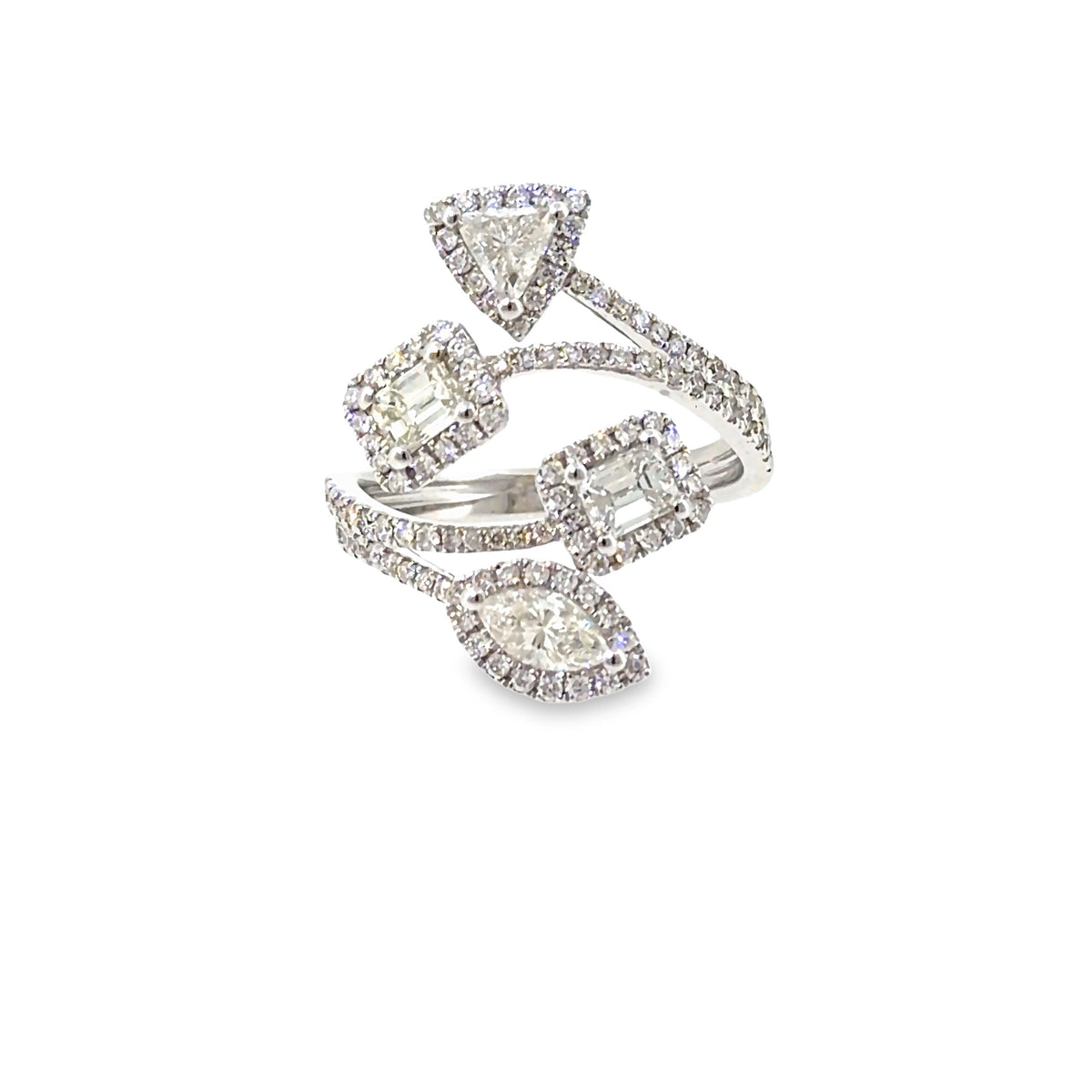 The Grand Mosaic Ring, 1.30ct Diamond, 18K White Gold by Benji Designs, view 2