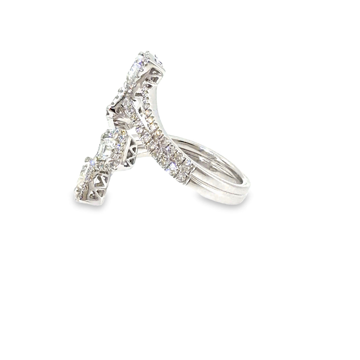 The Grand Mosaic Ring, 1.30ct Diamond, 18K White Gold by Benji Designs, view 3