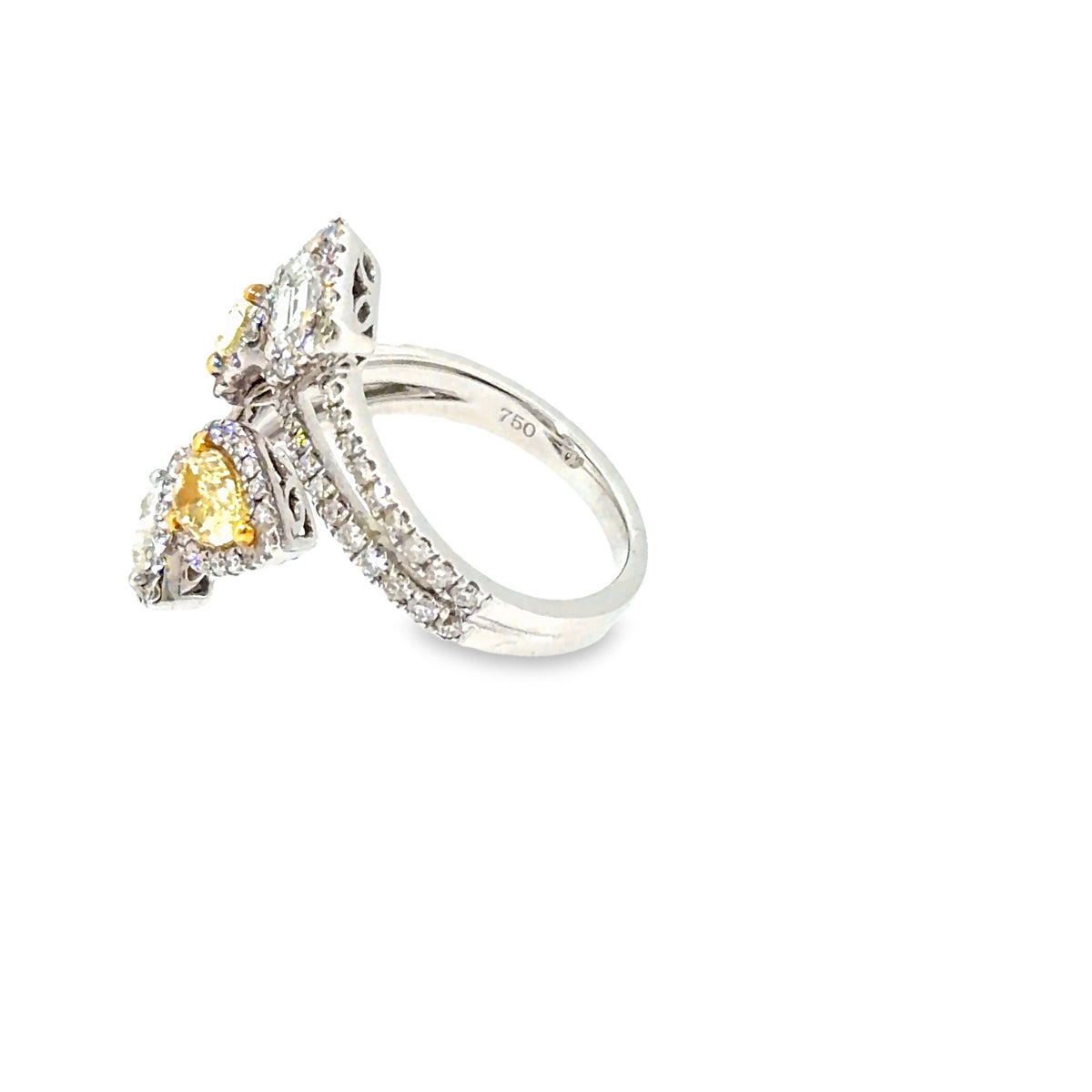 The Canary Constellation Ring, 2.51ct Yellow & White Diamond, 18K White Gold by Benji Designs, view 3