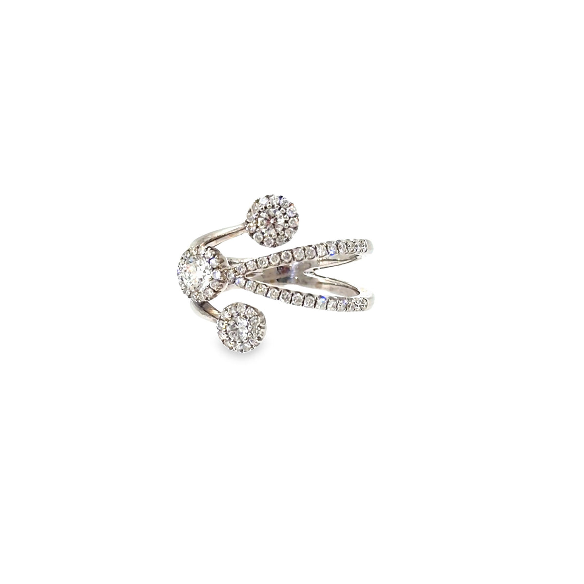The Starburst Spray Ring, 1.00ct Diamond, 18K White Gold by Benji Designs, view 2