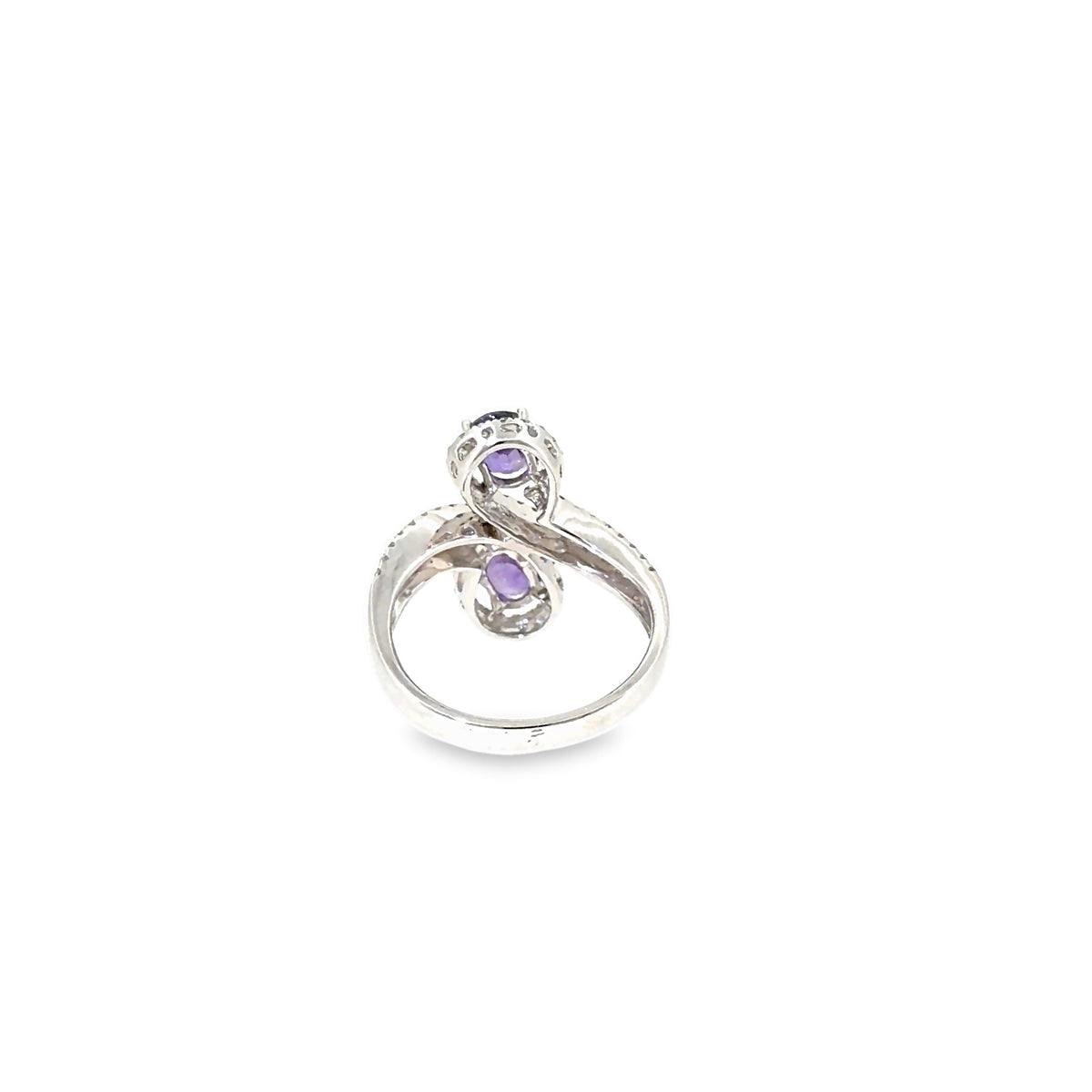 The Lilac Duet Ring, 2.35ct Pink Sapphire & Diamond, 18K White Gold by Benji Designs, view 4